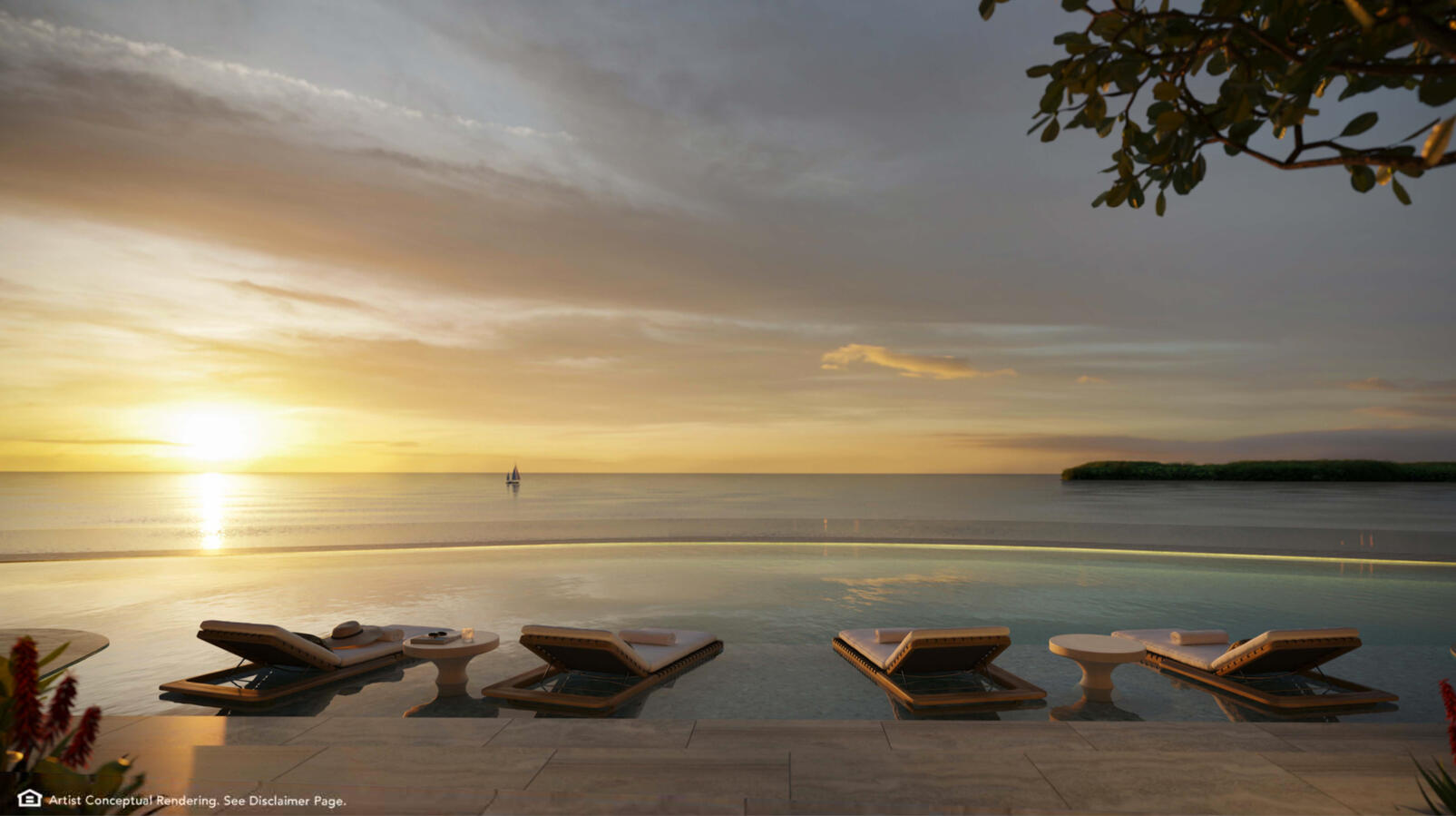 Terraço ao pôr do sol